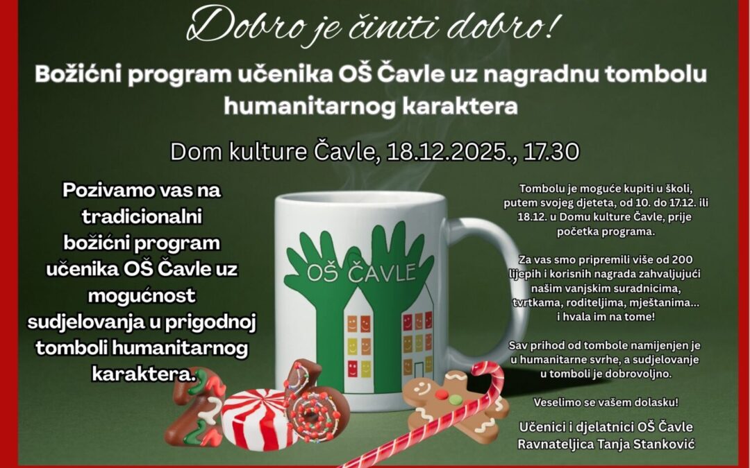 Pozivnica na božićni program i prigodna tombola