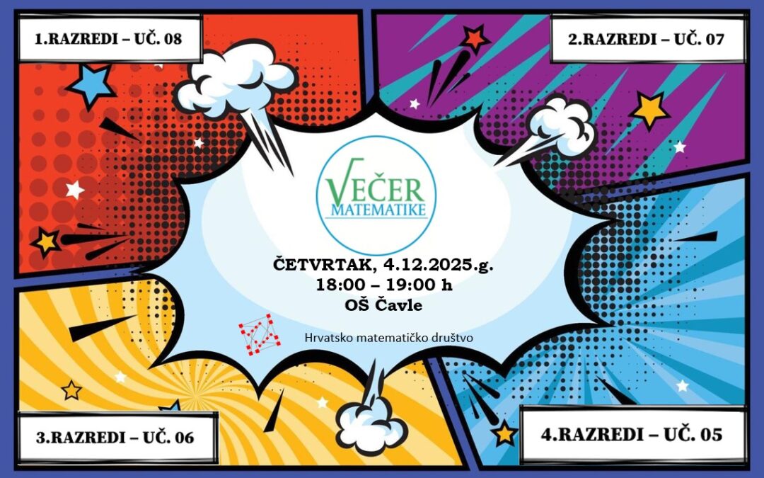 Obavijest o održavanju Večeri matematike u OŠ Čavle